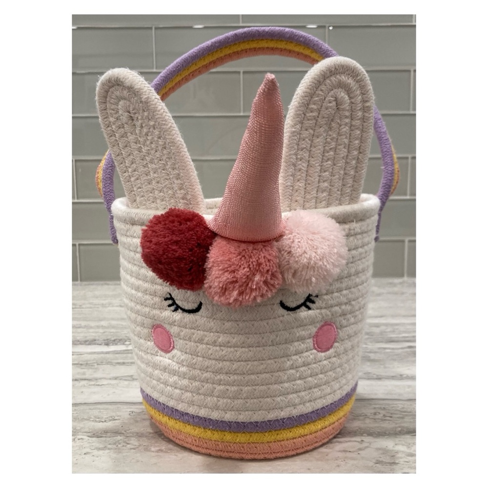 NEW! Unicorn Rope Basket with Decorative Accents
